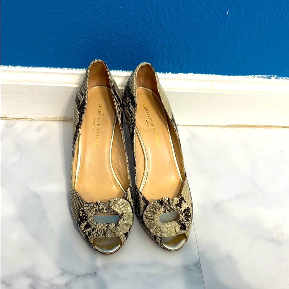 Loeffler Randall Cream and Black Heels